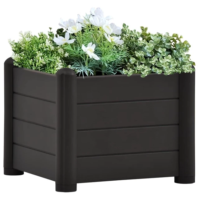 Alt view image 8 of 8 - vidaXL Planter Flower Box Raised Flower Bed Outdoor Planter for Patio Anthracite