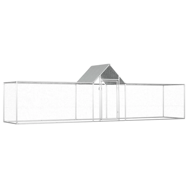 Alt view image 10 of 10 - vidaXL Chicken Coop 16.4'x3.3'x4.9' Galvanized Steel