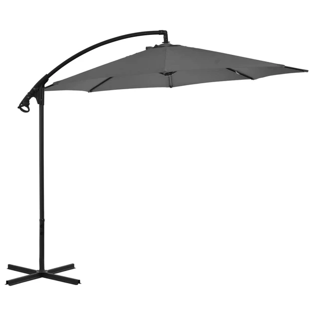 Alt view image 15 of 15 - vidaXL Garden Parasol with Aluminium Pole 2x1,5 m Anthracite