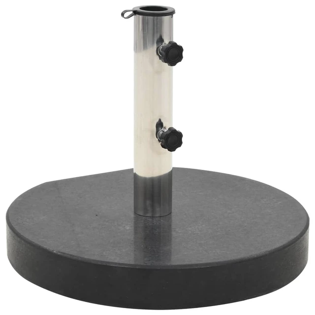 Alt view image 14 of 14 - vidaXL Parasol Base Granite 66.1 lb Round Black Outdoor Umbrella Base Stand