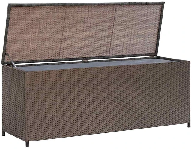 Alt view image 15 of 15 - vidaXL Outdoor Storage Box Deck Box with Lid Patio Cabinet Storage Chest Brown