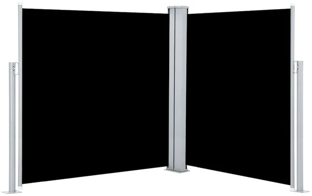 Alt view image 15 of 15 - vidaXL Retractable Side Awning Patio Folding Privacy Screen Black 55.1"x236.2"