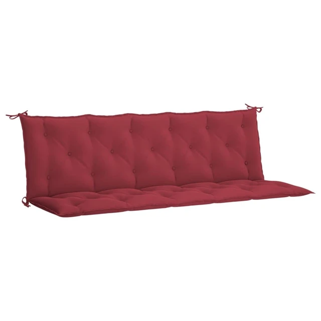 Alt view image 15 of 15 - vidaXL Indoor/Outdoor Bench Cushions 2 pcs, Patio Loveseat Cushions, Porch Swing Seat Cushions, Non-slip, Water-Repellent, Breathable, Resilient, Wine Red 70.9"x19.7"x2.8" Oxford Fabric