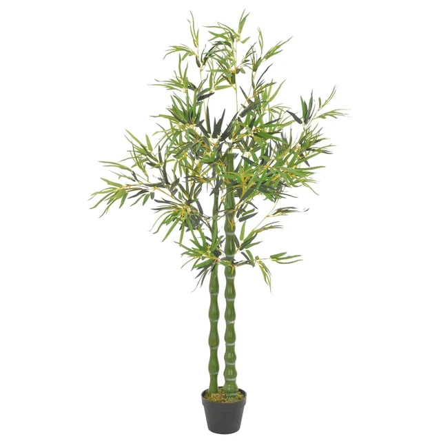 Alt view image 7 of 7 - vidaXL Artificial Plant Bamboo with Pot Green 63"