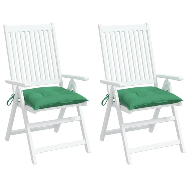 Alt view image 9 of 9 - vidaXL Chair Cushion 2 Pcs Outdoor Patio Seat Cushion Pad Green Oxford Fabric