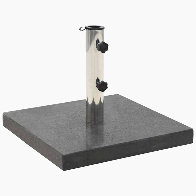 Alt view image 12 of 12 - vidaXL Parasol Base Granite 66.1 lb Square Black Outdoor Umbrella Base Stand