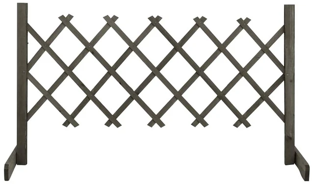 Alt view image 14 of 14 - vidaXL Trellis Fence Garden Trellis Lattice Gray 47.2"x23.6" Solid Firwood