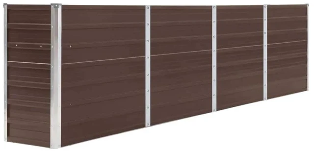 Alt view image 7 of 7 - vidaXL Raised Garden Bed Brown Galvanized steel Large Durable