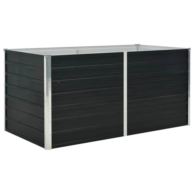 Alt view image 8 of 8 - vidaXL Raised Garden Bed Raised Flower Bed Galvanized Steel Planter Anthracite