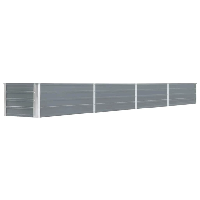 Alt view image 8 of 8 - vidaXL Garden Raised Bed Galvanized Steel 126"x15.7"x17.7" Gray