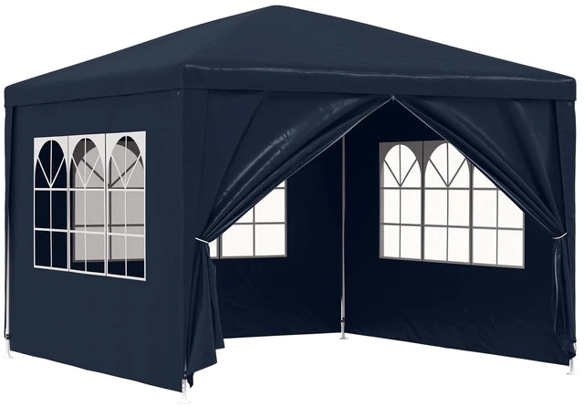 Alt view image 14 of 14 - vidaXL Party Tent Outdoor Canopy Tent Patio Gazebo Sunshade for Garden Blue