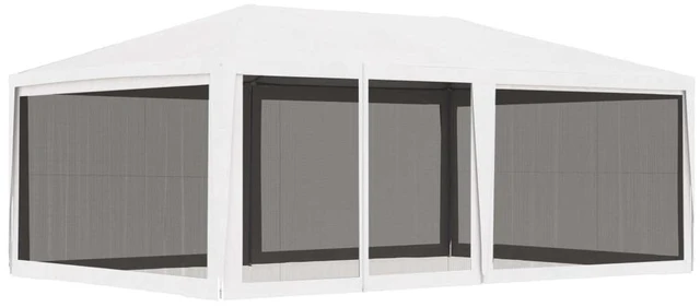 Alt view image 15 of 15 - vidaXL Party Tent with 4 Mesh Sidewalls 13.1'x19.7' White