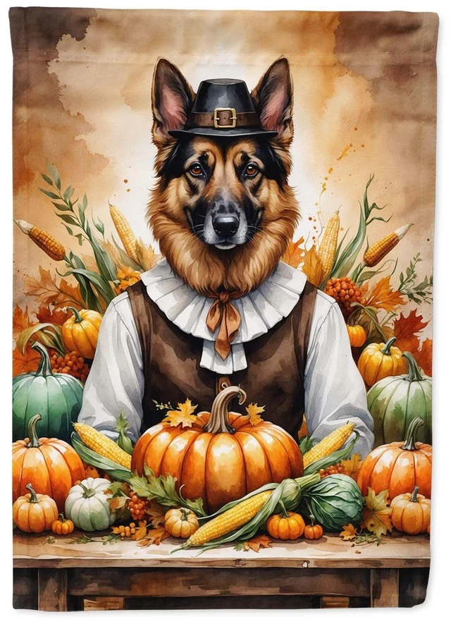 Main image of Caroline's Treasures German Shepherd Thanksgiving Garden Flag Mailbox Flag Decorative Yard Flag Banner Outside Patio Artwork Yar