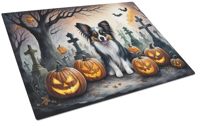 Main image of NEW Papillon Spooky Halloween Glass Cutting Board Decorative Tempered Glass Kitchen Cutting and Serving Board Large Size Choppin