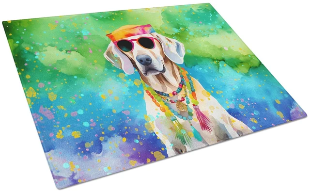 Main image of NEW Weimaraner Hippie Dawg Glass Cutting Board Decorative Tempered Glass Kitchen Cutting and Serving Board Large Size Chopping B