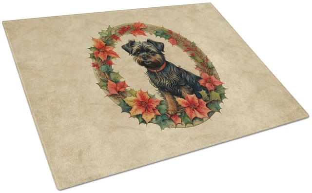 Main image of NEW Affenpinscher Christmas Flowers Glass Cutting Board Decorative Tempered Glass Kitchen Cutting and Serving Board Large Size C
