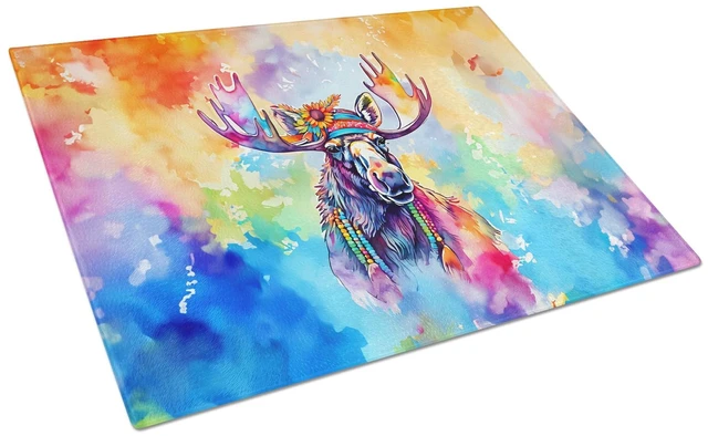 Main image of NEW Hippie Animal Moose Glass Cutting Board Decorative Tempered Glass Kitchen Cutting and Serving Board Large Size Chopping Boar