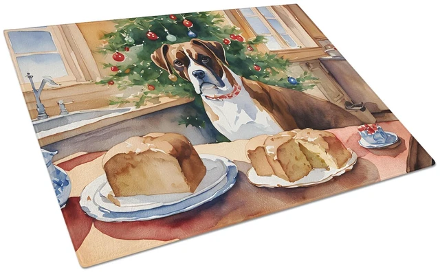 Main image of NEW Boxer Christmas Cookies Glass Cutting Board Decorative Tempered Glass Kitchen Cutting and Serving Board Large Size Chopping