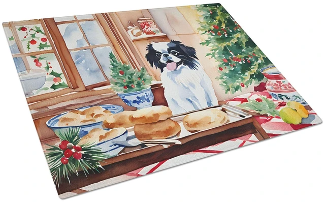 Main image of NEW Japanese Chin Christmas Cookies Glass Cutting Board Decorative Tempered Glass Kitchen Cutting and Serving Board Large Size C