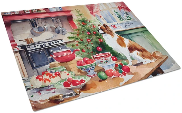 Main image of NEW Japanese Chin Christmas Cookies Glass Cutting Board Decorative Tempered Glass Kitchen Cutting and Serving Board Large Size C