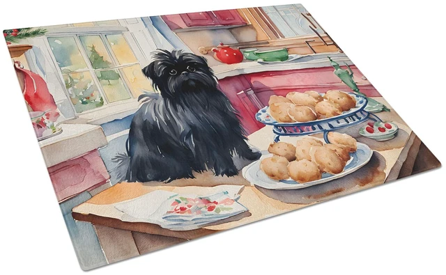 Main image of NEW Affenpinscher Christmas Cookies Glass Cutting Board Decorative Tempered Glass Kitchen Cutting and Serving Board Large Size C