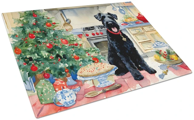 Main image of NEW Kerry Blue Terrier Christmas Cookies Glass Cutting Board Decorative Tempered Glass Kitchen Cutting and Serving Board Large S