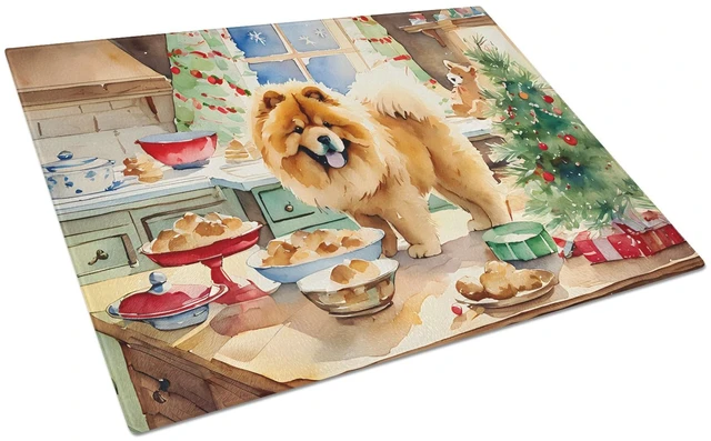 Main image of NEW Chow Chow Christmas Cookies Glass Cutting Board Decorative Tempered Glass Kitchen Cutting and Serving Board Large Size Chopp