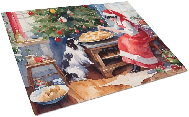 Main image of NEW Japanese Chin Christmas Cookies Glass Cutting Board Decorative Tempered Glass Kitchen Cutting and Serving Board Large Size C