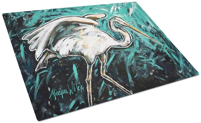 Main image of NEW Heron Stretch Glass Cutting Board Decorative Tempered Glass Kitchen Cutting and Serving Board Large Size Chopping Board