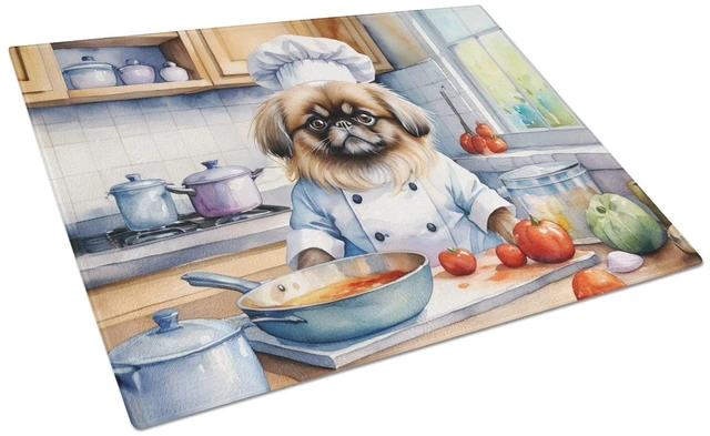 Main image of NEW Pekingese The Chef Glass Cutting Board Decorative Tempered Glass Kitchen Cutting and Serving Board Large Size Chopping Board