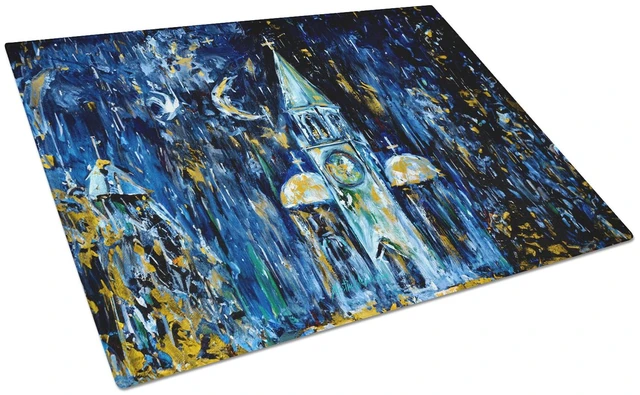 Main image of NEW Raining Stars Glass Cutting Board Decorative Tempered Glass Kitchen Cutting and Serving Board Large Size Chopping Board