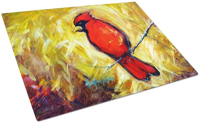 Main image of NEW Sha Red Baba Bird Glass Cutting Board Decorative Tempered Glass Kitchen Cutting and Serving Board Large Size Chopping Board