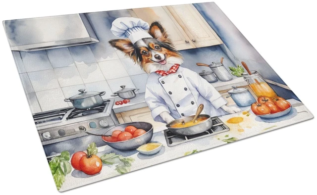 Main image of NEW Papillon The Chef Glass Cutting Board Decorative Tempered Glass Kitchen Cutting and Serving Board Large Size Chopping Board