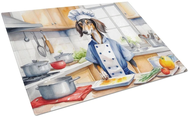 Main image of NEW Saluki The Chef Glass Cutting Board Decorative Tempered Glass Kitchen Cutting and Serving Board Large Size Chopping Board
