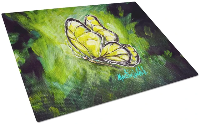 Main image of NEW Glover Fly Sage Butterfly Glass Cutting Board Decorative Tempered Glass Kitchen Cutting and Serving Board Large Size Choppin