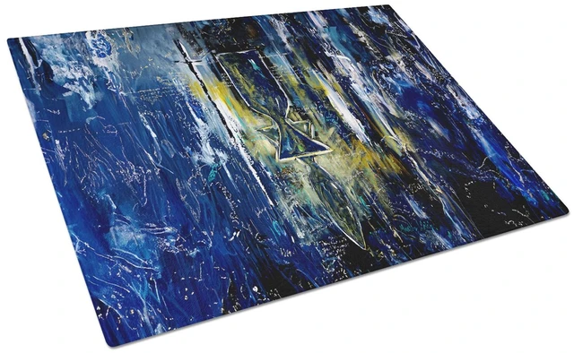 Main image of NEW Glimer Star of David Glass Cutting Board Decorative Tempered Glass Kitchen Cutting and Serving Board Large Size Chopping Boa