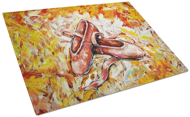 Main image of NEW First Step Ballet Shoes Glass Cutting Board Decorative Tempered Glass Kitchen Cutting and Serving Board Large Size Chopping