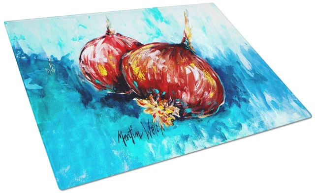 Main image of NEW Onion Funions Glass Cutting Board Decorative Tempered Glass Kitchen Cutting and Serving Board Large Size Chopping Board