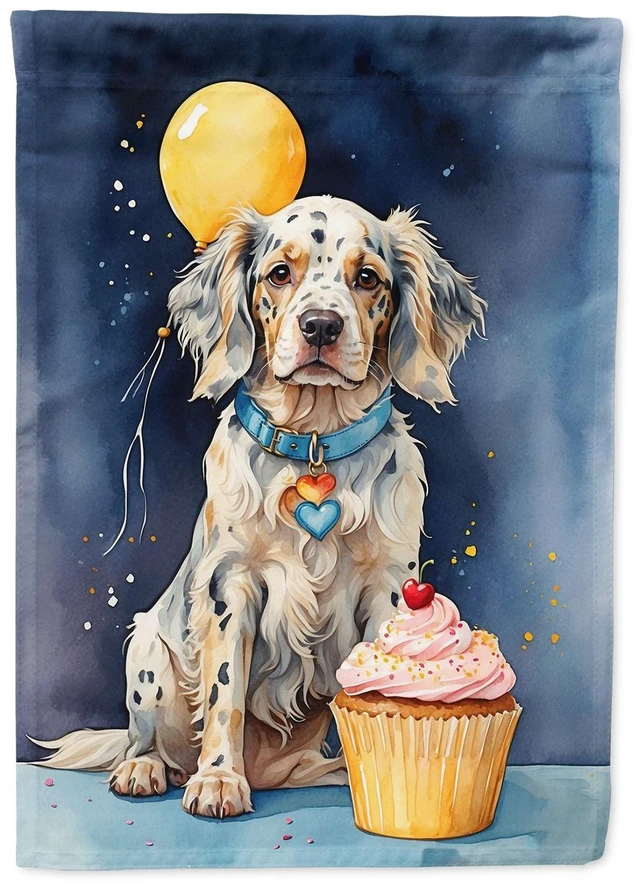 Main image of English Setter Happy Birthday Garden Flag Mailbox Flag Decorative Yard Flag Banner Outside Patio Artwork Yard Flower Beds, Garde