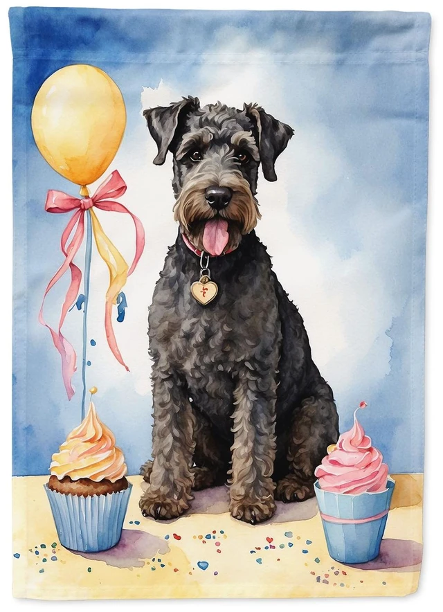 Main image of Kerry Blue Terrier Happy Birthday Garden Flag Mailbox Flag Decorative Yard Flag Banner Outside Patio Artwork Yard Flower Beds, G