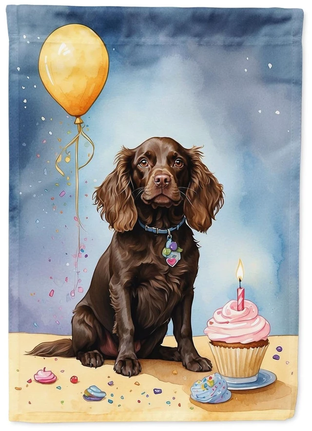 Main image of Boykin Spaniel Happy Birthday Garden Flag Mailbox Flag Decorative Yard Flag Banner Outside Patio Artwork Yard Flower Beds, Garde
