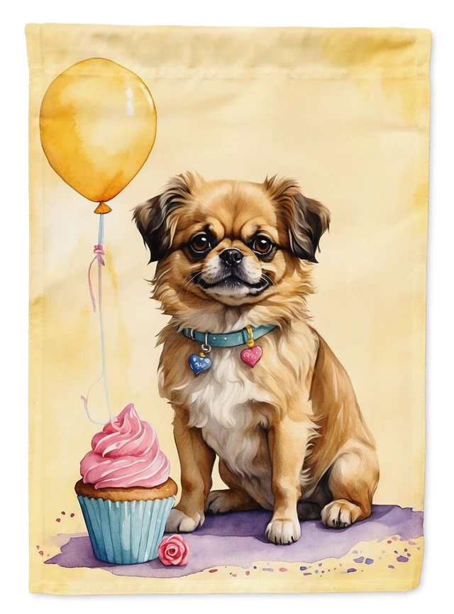 Main image of Tibetan Spaniel Happy Birthday Garden Flag Mailbox Flag Decorative Yard Flag Banner Outside Patio Artwork Yard Flower Beds, Gard