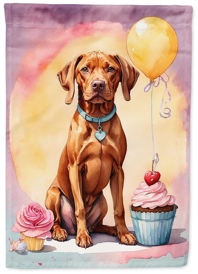 Main image of Vizsla Happy Birthday Garden Flag Mailbox Flag Decorative Yard Flag Banner Outside Patio Artwork Yard Flower Beds, Garden Size,