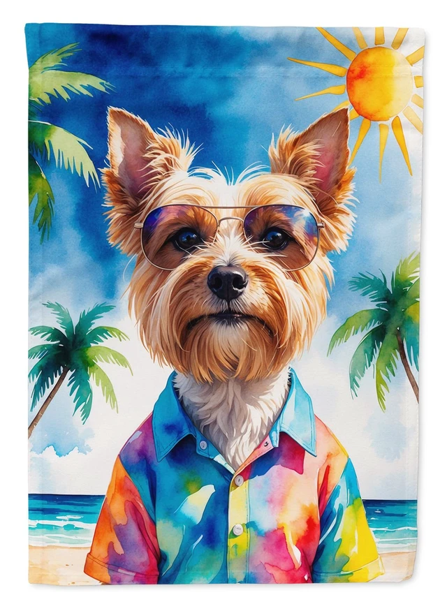 Main image of Yorkshire Terrier Summer Beach Time Garden Flag Mailbox Decorative Yard Banner Outside Patio Artwork for Flower Beds, Garden Siz