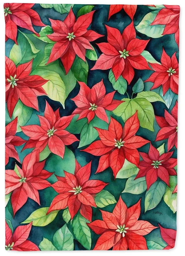 Main image of Poinsettias Garden Flag Mailbox Decorative Yard Banner Outside Patio Artwork for Flower Beds, Garden Size, Multicolor