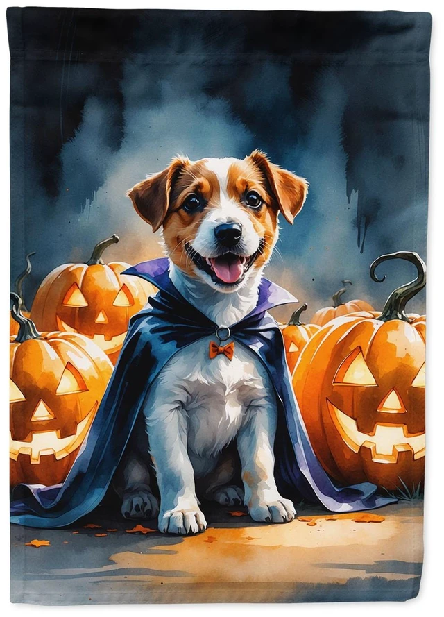 Main image of Jack Russell Terrier Puppy Halloween Garden Flag Mailbox Decorative Yard Banner Outside Patio Artwork for Flower Beds, Garden Si