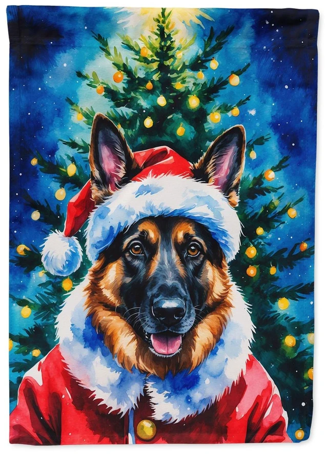 Main image of German Shepherd Christmas Garden Flag Mailbox Decorative Yard Banner Outside Patio Artwork for Flower Beds, Garden Size, Multico