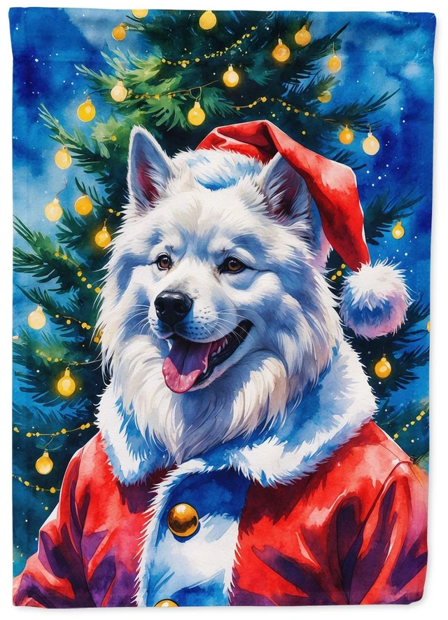 Main image of Samoyed Christmas Garden Flag Mailbox Decorative Yard Banner Outside Patio Artwork for Flower Beds, Garden Size, Multicolor