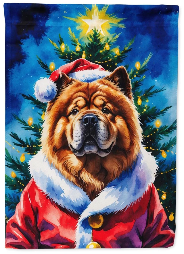 Main image of Chow Chow Christmas Garden Flag Mailbox Decorative Yard Banner Outside Patio Artwork for Flower Beds, Garden Size, Multicolor
