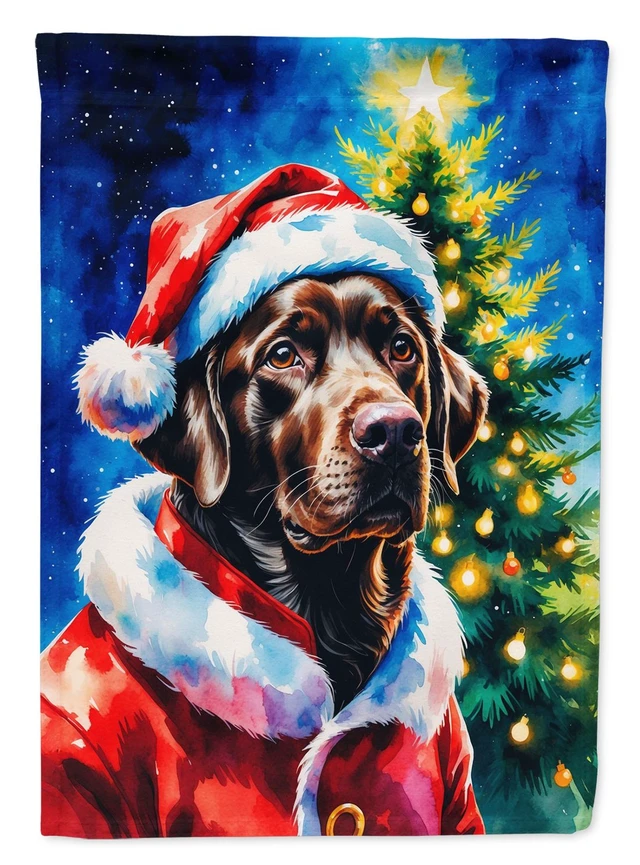 Main image of Chocolate Labrador Retriever Christmas Garden Flag Mailbox Decorative Yard Banner Outside Patio Artwork for Flower Beds, Garden